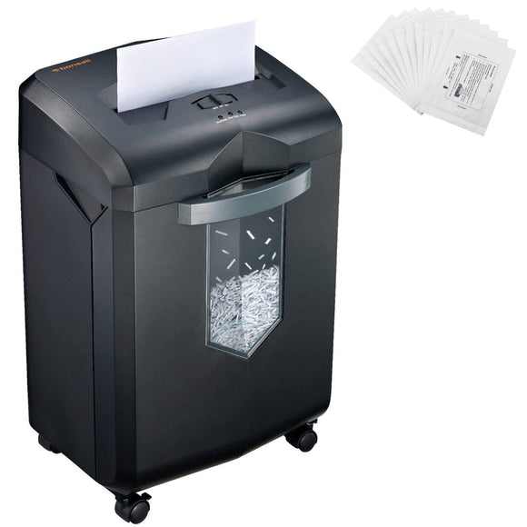 14-Sheet Microcut Paper Shredder and 12-Pack Shredder Lubricant Sheets bonsaii