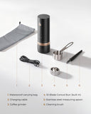 FORLIM Portable Electric Coffee Grinder, Cordless Rechargeable Coffee Bean Grinder with 80 Scale Precise Grinding Settings, Double-Click Start