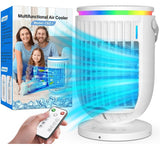 AI Portable Air Conditioners Fan with 120° Rotating Function,Evaporative Mini Room Air Conditioners,Portable AC Unit Air Cooler with 4 in 1 Humidifier Fan Conditioner(White)