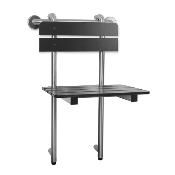 Shower Seat with 18-inch Grab Bar, Grab Bar Supported Seachrome