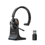 XocvDuy Bluetooth Headset, Wireless Headset with Mic for Work, Bluetooth 5.3, Wireless Headphones with AI Noise Cancelling Microphone (Clear Calls & Mic Mute), USB Dongle, for Computer/PC/Laptop/Zoom