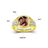 Oseew 2027 Senior Graduation Ring for Women High School Class (Yellow Gold)