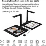 QERTYHJK Book Document Scanner High Definition 16MP Portable TeacherCapture Size A3 Multi-Language