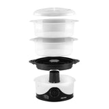 6Qt. 2-Tier Food Steamer, Dishwasher Safe (AFS-140B), Black, 6 Liter AROMA