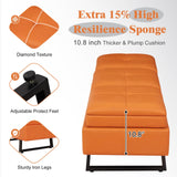 Reception Chairs Modern Entryway Bench - 7-Seat Waiting Room Chair with Thickened Cushion | Orange Kinpaw