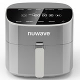 Brio Plus 8 Qt Air Fryer, PFAS Free, New & Improved, Digital Touch Screen, Cool White Display, 50°F~400°F, 3 Wattages 700, 1500, 1800