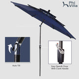 PHI VILLA 5 Pcs Outdoor Dining Set with 10ft Umbrella