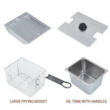 GarveeHome Commercial Deep Fryer - 12 L x 2 Dual Tank, 24 L /25 QT Capacity, 3600W, 110V, with 2 Frying Baskets, Countertop Deep Fryer with Temperature Control, Perfect for Kitchen & Restaurant