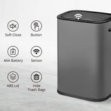Automatic Trash Can with Lid,50l/13.2gal Touchless Motion Sensor Kitchen Trash Bin,Soft-Close Slim Garbage Can for Bathroom Living Room Office