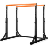 Bongkim Dip Bar, Heavy Duty Dip Station with 7 Height Levels, 800lbs Adjustable Parallel Bars for Tricep Dips Pull-Ups L-Sits Calisthenics Exercises Strength Training (Orange)
