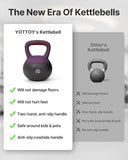 YOTTOY Soft Kettlebell with Leather Handle – Anti-Slip Sweat-Absorbing Grip, Home Gym Kettlebell Weights for Strength Training (Purple, 20 LB)