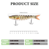 Pumowu Fishing Lures Set， Multi-Stage Bait ，Slow Sinking Bionic Bait ， Freshwater Saltwater bass Bionic Bait bass， Men's Fishing Gift Pumowu