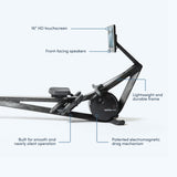Hydrow Wave Rowing Machine for Home with Immersive 16'' HD Touchscreen - Live Row Machine Home Workout, Magnetic Drag Technology, 375 lb Weight Capacity Magnetic Rower - 30-Day Trial & 1-Year Warranty