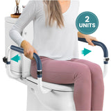 Toilet Safety Rails (250lb) - Adjustable Toilet Safety Rails, Toilet Bar for Elderly Adults, Toilets Rails for Seniors, Toilet Seat with Handles for Elderly & Disabled-Easy Installation-2 Pack