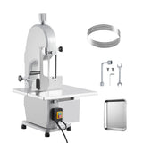 1500W Commercial Electric Meat and Bone Bandsaw, Stainless Steel Worktable 19.3" x 15", 0.16–7.9 Inch Cutting Thickness, Frozen Meat Cutter with 5 Saw Blades for Pork, Beef, Chicken, Fish