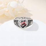 Oseew 2027 Custom Photo Graduation Ring for Women High School (White Gold)