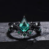 Oseew Created Emerald engagement ring set (Created Emerald) Kite