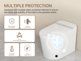 MEJE #A5 - Basic Smart Function Toilet with Built-in Heated Seat, Elongated Tankless Toilet with Auto Flushing, Foot Kick Flushing, Adjustable Seat Temperature, Flush Remote Control, Night Light