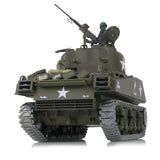 wheelfun Heng Long US in Stock, RC Tank 3898 RTR 2.4G 1/16 7.0 Upgraded M4A3 Sherman Metal Tracks Smoking Generator 340° Rotating Turret Infrared Combat BB Pellets BB Shooting Airsoft Tank