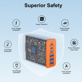 Newdarren 165W Charging Station, 6 Port Desktop Charger, 3 Ports 40W Orange