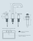 Black Bathroom Faucets 3 Hole, 8 Inch Widespread Matte Black Bathroom Faucet FORIOUS