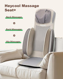 Heycool Shiatsu Back and Neck Massager with Heat, Upgraded Massage Chiar Pad with Compression, Vibration, Chair Seat Massager for Home, Office, Gifts for Men, Women