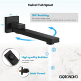 gotonovo Wall Mounted Bathtub Faucet with Hand Held Sprayer,Tub Shower Faucet Set,Single Handle Bathroom Shower System Mixer for Tub,Rough-In Valve Included Swivel Tub Spout Matte Black
