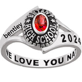 Oseew 2027 14k Gold Class Ring for Women High School College Graduation