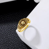 Oseew Customized Men 2027 High School Class rings Graduation (Yellow Gold)