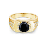 Oseew 14k Gold Created Mens Black Onyx Rings Gold Black Onyx Ring for Men Square Gemstone for Men Gold Mens Black Onyx Rings