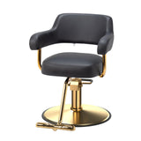 OmySalon Barber Chairs for Barbershop Black and Gold Styling Chair, Salon Chair for Hair Stylist Heavy Duty Hydraulic Pump, 360°Swivel with Footrest, Hairdressing Home Beauty Spa Braiding Equipment