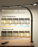 ONEMIX 42" Desk Lamp for Home Office with Clamp, 1800LM 4-Panel LED Light