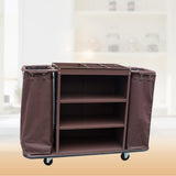 This Commercial Traditional Janitorial 3-Shelf Cleaning Cart Janitorial Carts on Wheels Housekeeping Carts for Hotels Stores Brown