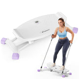 MERACH Balance Board for Adults, Rocking Stepper with Resistance Bands, Portable Wobble Board Featuring LCD Monitor, 300 lbs Capacity Ski Balance Trainer（Purple）
