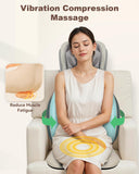 Heycool Shiatsu Back and Neck Massager with Heat, Upgraded Massage Chiar Pad with Compression, Vibration, Chair Seat Massager for Home, Office, Gifts for Men, Women
