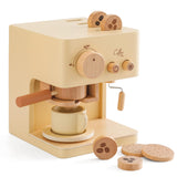 ibwaae Kids Coffee Maker 10Pcs Toy Coffee Maker Playset Wooden Kitchen Set Toys Toddler Play Kitchen Accessories