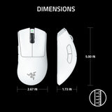 Razer DeathAdder V3 Pro Wireless Gaming Mouse, 64g, 90 Hr Battery, White