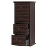 Tribesigns 4-Drawer File Filing Cabinet, Vertical File Cabinet Office Wood Filing Cabinet for A4 /Letter Size Narrow Tall File Storage, Walnut