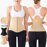 Waist Cincher for Women Shapewear Workout Girdle Tummy Control Shaper Slimming Waist Trainer Corset with Zipper (Apricot, Small)