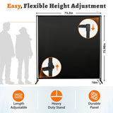Room Divider Single Panel, 71''W x 71''H Height Adjustable Large Room Divider Panel for Office