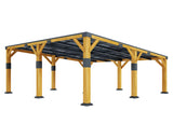 Jocisland 20' x 20' Cedar Wood Gazebo with Sloped Galvanized Steel Roof