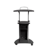 Techni Mobili Sit-to-Stand Rolling Adjustable Height Laptop Cart with Storage, Graphite, 22 x 16 x 46