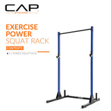 CAP Barbell Power Rack with Pull Up Bar & Attachments - Squat Rack & Strength Training Power Cage for Home Gym - Blue