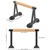 Dolibest Push Up Bar, 12'' High Parallettes Bars with Wooden Handles, Stable and Comfortable Calisthenics Equipment, Suitable for Handstand, L-Sit, Dip Bar, Strength Training for Indoor Outdoor Dolibest
