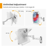 Beelta Tablet Wall Mount with Lock, All Metal Heavy-Duty, 3-Joint Articulating Arm with 360 Rotation, Secure for Kitchen/Business/Retail, Compatible with iPad 10.9"/11"-BSW601WA