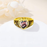 Oseew 2027 Custom Photo Graduation Ring for Women High School (Yellow Gold)
