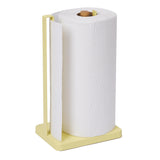 Yamazaki Home Tosca One-Handed Tear Paper Towel Holder - Kitchen Storage Rack - Steel + Wood