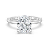 MSBLUE® 2 CT Size 5.5 Oval Cut Moissanite Engagement Ring with Hidden Halo