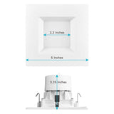 LUXRITE 16 Pack 4 Inch Square Recessed LED Can Lights, CCT Color Temperature Selectable 2700K | 3000K | 3500K | 4000K | 5000K, Dimmable Recessed Lights, 750 Lumens, CRI 90, Energy Star, Wet Rated