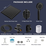 Shower Head, High Pressure 8″Square, and 5 settings Handheld Shower Filter NearMoon